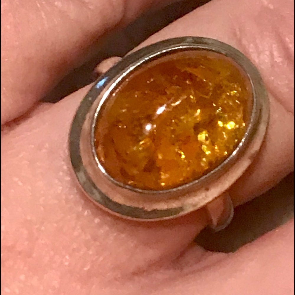 Perfect fall or spring ring...yellow topaz in SS
